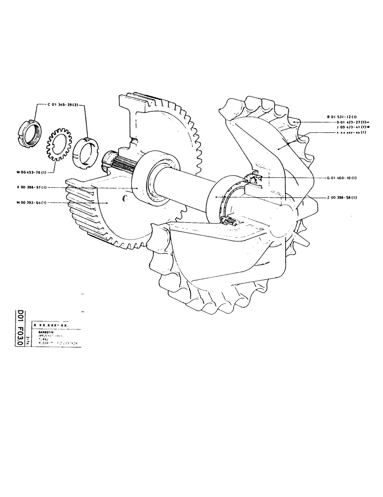 Схема запчастей Case GC120 - (044) - SPROCKET WHEEL 