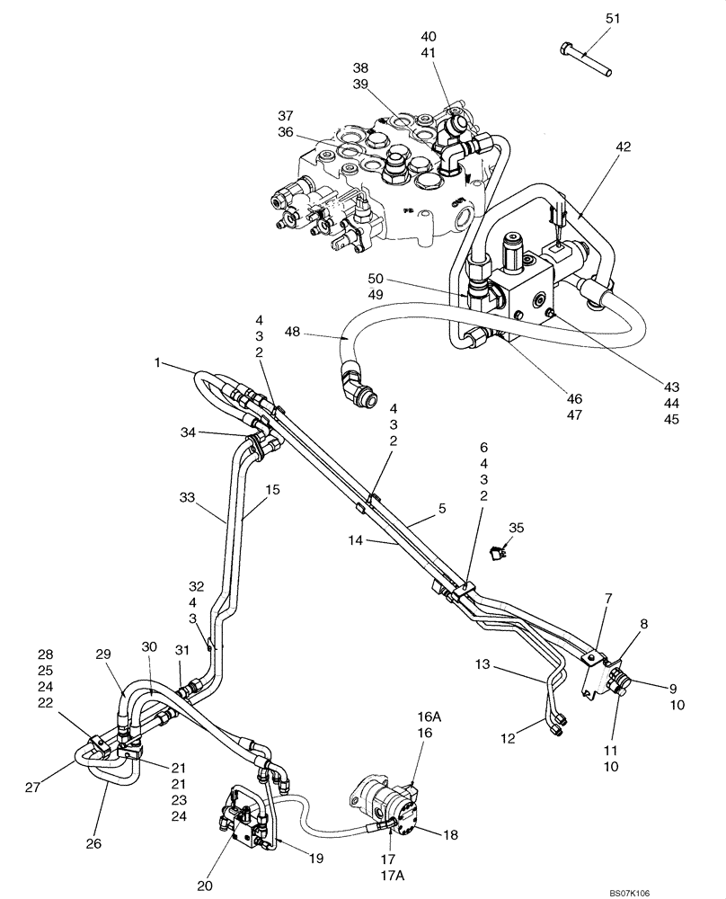 Схема запчастей Case 410 - (08-16) - HIGH FLOW HYDRAULICS - PILOT CONTROL (08) - HYDRAULICS