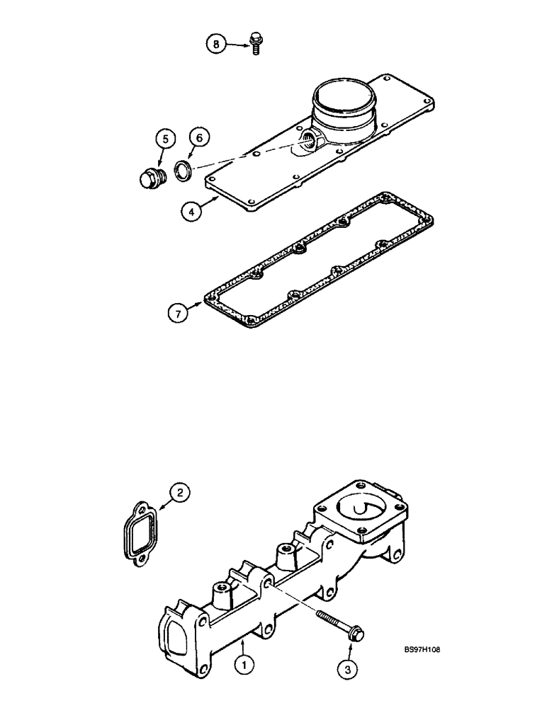 Схема запчастей Case 660 - (2-17A) - MANIFOLDS, 4-390 EMISSIONS CERTIFIED ENGINE (02) - ENGINE