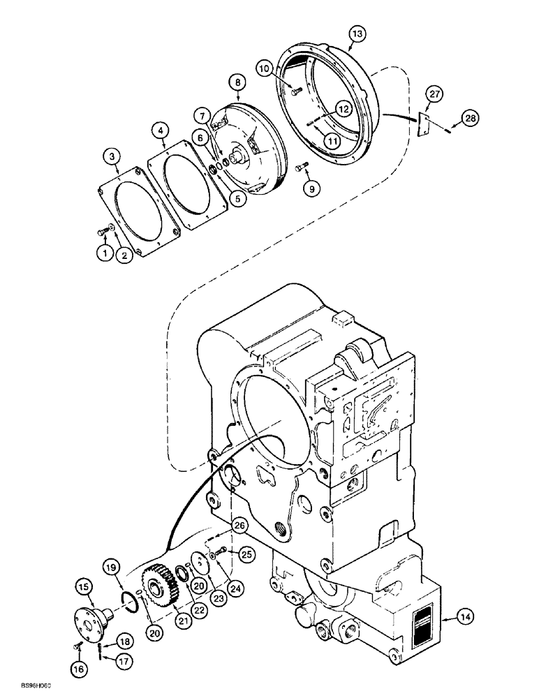 Схема запчастей Case 621B - (6-10) - TRANSMISSION ASSEMBLY, IDLER GEAR, CONVERTER AND COVER (06) - POWER TRAIN