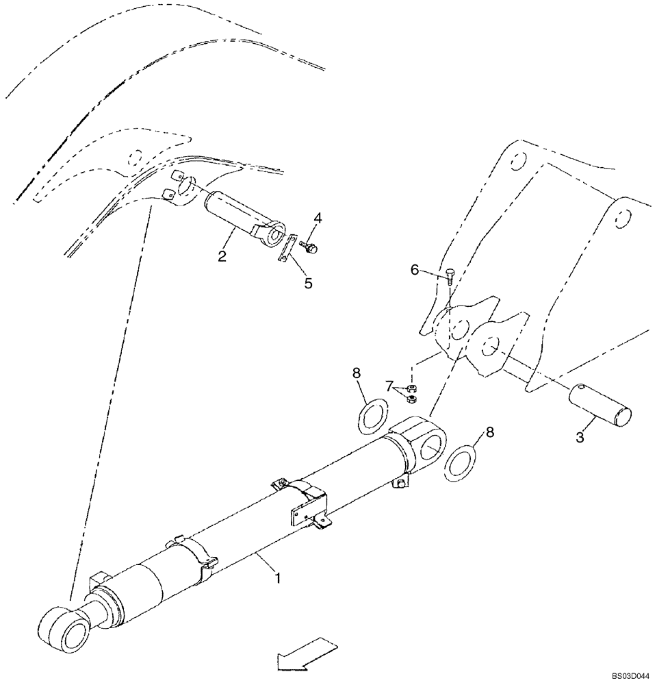 Схема запчастей Case CX75SR - (09-06) - BOOM CYLINDER, MOUNTING - MODELS WITH LOAD HOLD (09) - CHASSIS/ATTACHMENTS