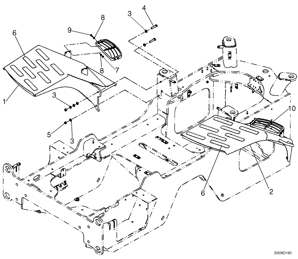 Схема запчастей Case 821E - (09-24) - FENDERS, REAR - STEPS (09) - CHASSIS