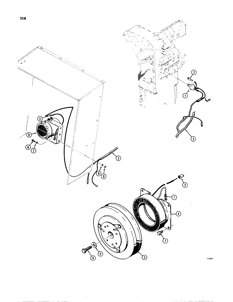 Схема запчастей Case W24B - (114) - BACKUP ALARM (04) - ELECTRICAL SYSTEMS