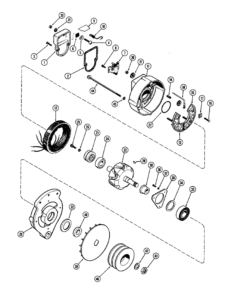 Схема запчастей Case W9E - (062) - A41360 ALTERNATOR, (401B) DIESEL ENGINE (04) - ELECTRICAL SYSTEMS