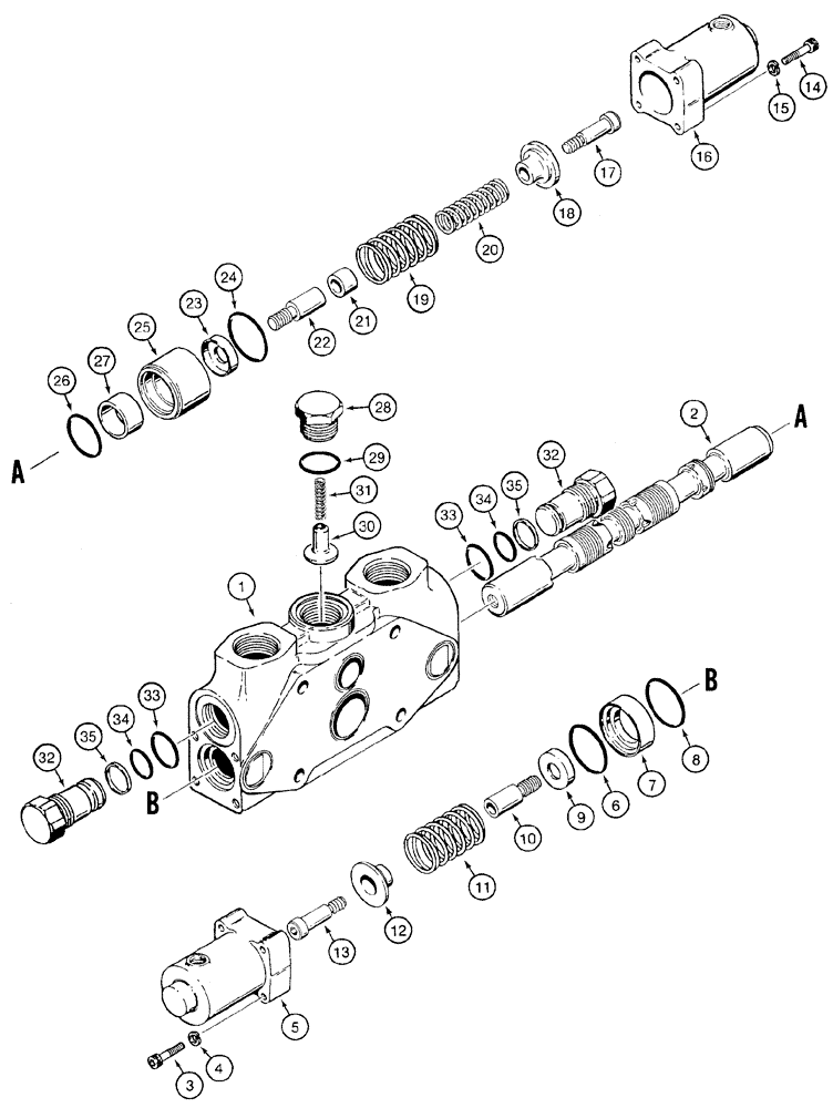 Схема запчастей Case 921C - (08-20) - VALVE SECTION - LOADER LIFT (08) - HYDRAULICS