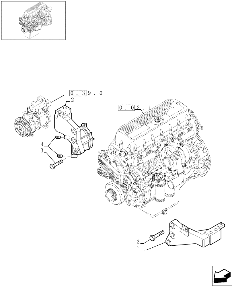 Схема запчастей Case F3AE0684G B003 - (0.42.93[01]) - MOTOR INTERFACE PARTS (504032828) 