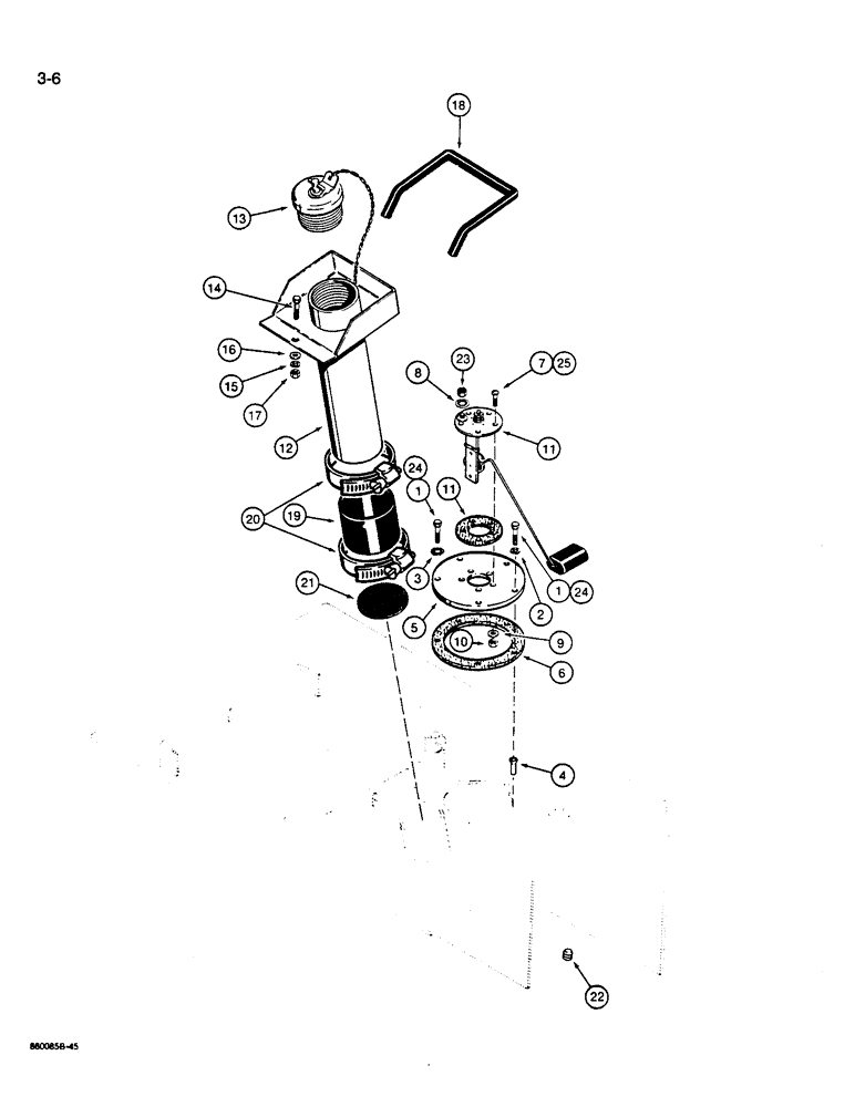 Схема запчастей Case W14B - (3-06) - FUEL TANK FILLER AND SENDER (03) - FUEL SYSTEM