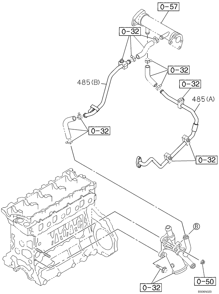 Схема запчастей Case CX225SR - (02-29) - TURBOCHARGER (02) - ENGINE