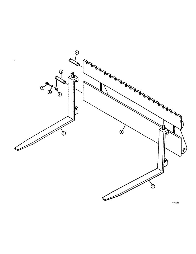 Схема запчастей Case W10E - (230) - FORK LIFT ATTACHMENT (09) - CHASSIS