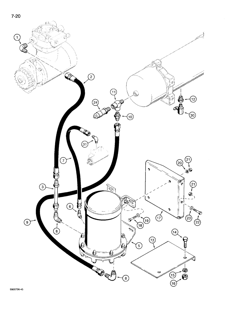 Схема запчастей Case 721 - (7-20) - AIR DRYER SYSTEM, WITH AIR DRYER MOUNTED ON BRACKET (07) - BRAKES