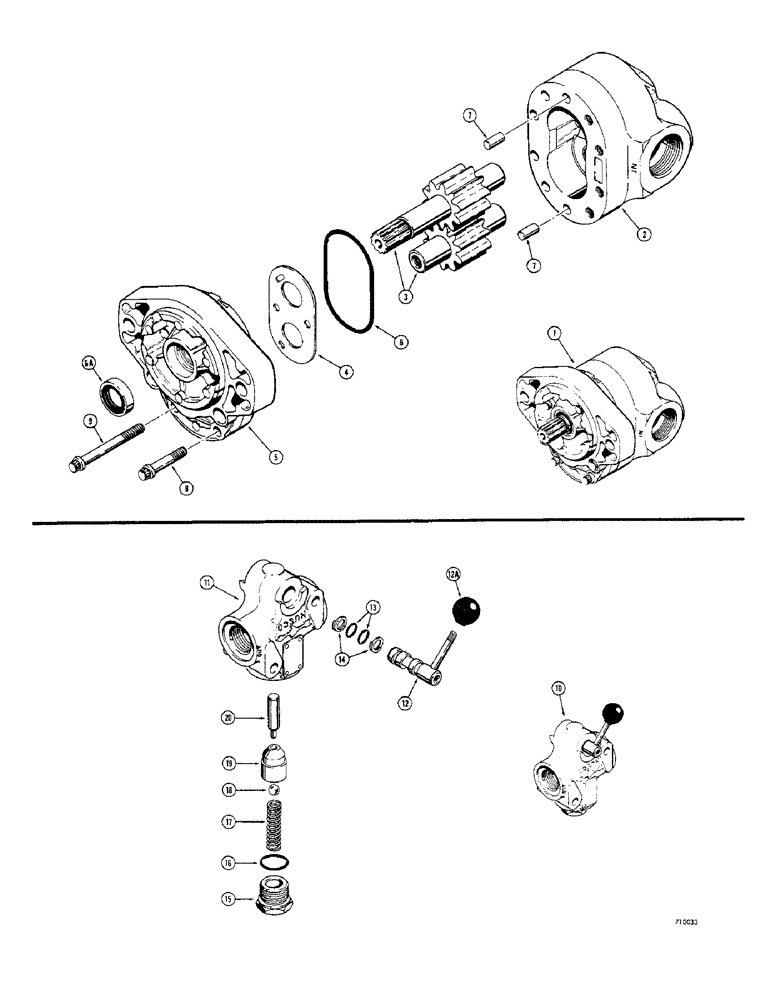 Схема запчастей Case 33 - (208) - D49241 HYDRAULIC PUMP, ALL MODELS BACKHOE SN. 4176351 AND AFTER 