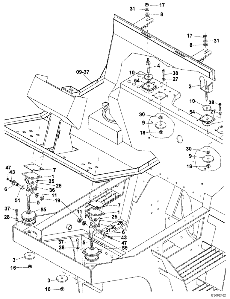 Схема запчастей Case SV210 - (09-51[01]) - PLATFORM MOUNTING (GROUP 170 ) (ND104276) (09) - CHASSIS/ATTACHMENTS