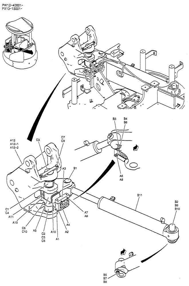 Схема запчастей Case CX36B - (01-003) - BRACKET ASSY, SWING (NIBBLER & BREAKER) (39) - FRAMES AND BALLASTING