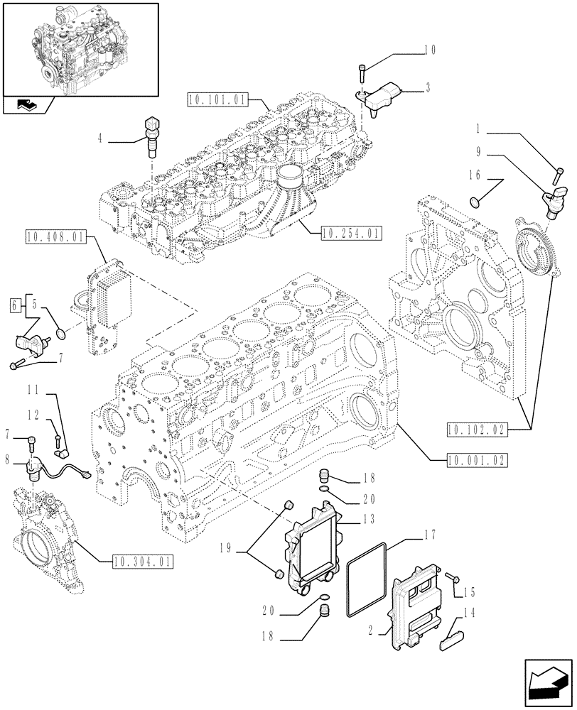 Схема запчастей Case F4DFE613C A005 - (55.440.01[01]) - ELECTRONIC INJECTION (55) - ELECTRICAL SYSTEMS