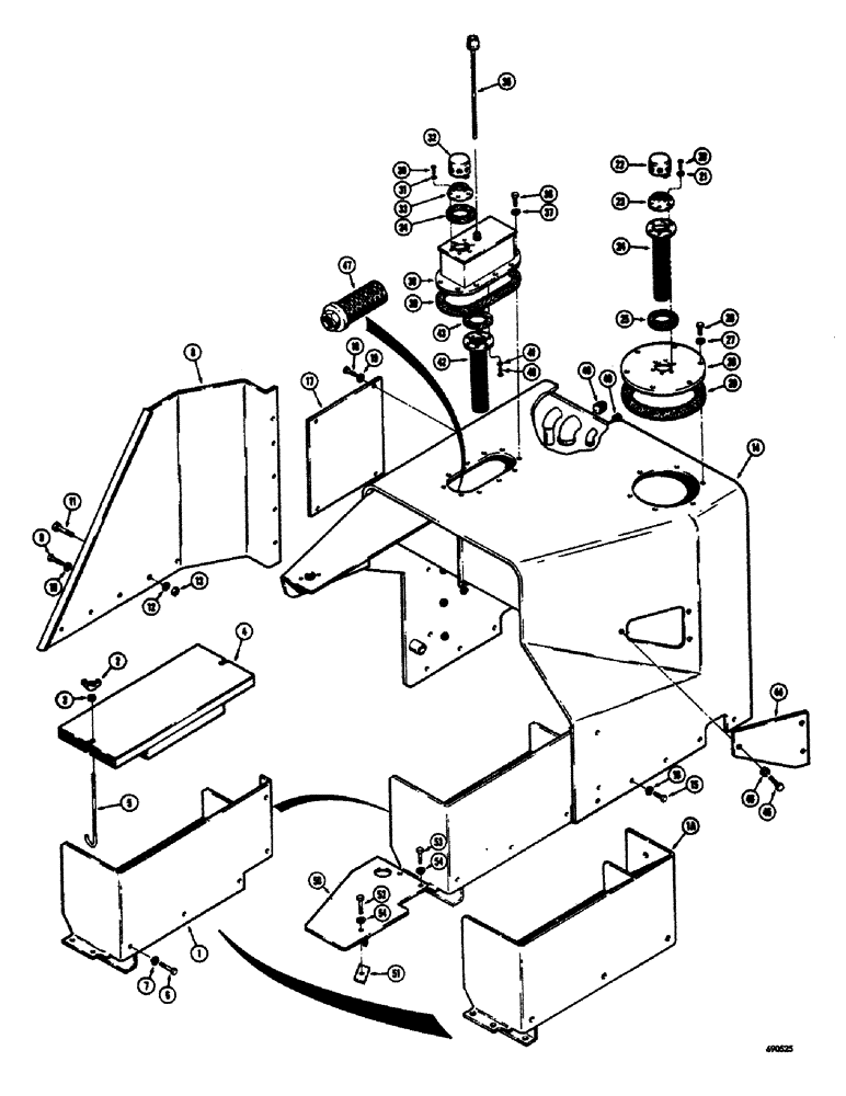 Схема запчастей Case 300 - (130) - FUEL AND HYDRAULIC TANK (07) - HYDRAULIC SYSTEM