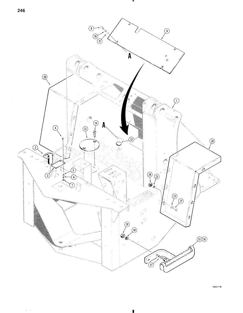 Схема запчастей Case W11 - (246) - FRONT FRAME AND FENDERS (09) - CHASSIS/ATTACHMENTS