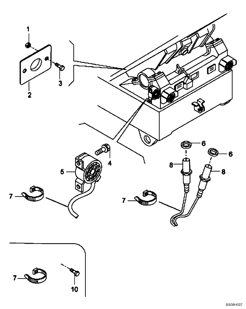 Схема запчастей Case 330B - (67A01021773[001]) - BACKUP ALRM / POSITION SENSORS (SIMPLE MUX P.I.N. HHD0330BN7PG56093 AND AFTER) (84126882) (13) - Electrical System / Decals