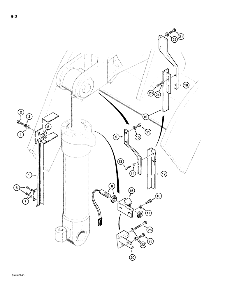 Схема запчастей Case 721 - (9-002) - LOADER BUCKET RETURN-TO-DIG (09) - CHASSIS/ATTACHMENTS