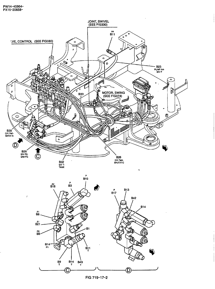 Схема запчастей Case CX36B - (719-17-2) - CONTROL LINES, REMOTE (WITH A PUMP Z PORT) (05) - SUPERSTRUCTURE