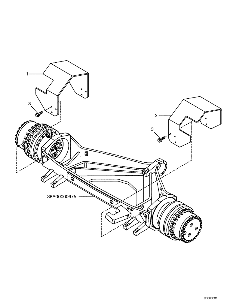 Схема запчастей Case 340B - (47A00002199[001]) - BRAKE SHIELDS, FRONT AXLE (87485620) (09) - Implement / Hydraulics / Frame / Brakes