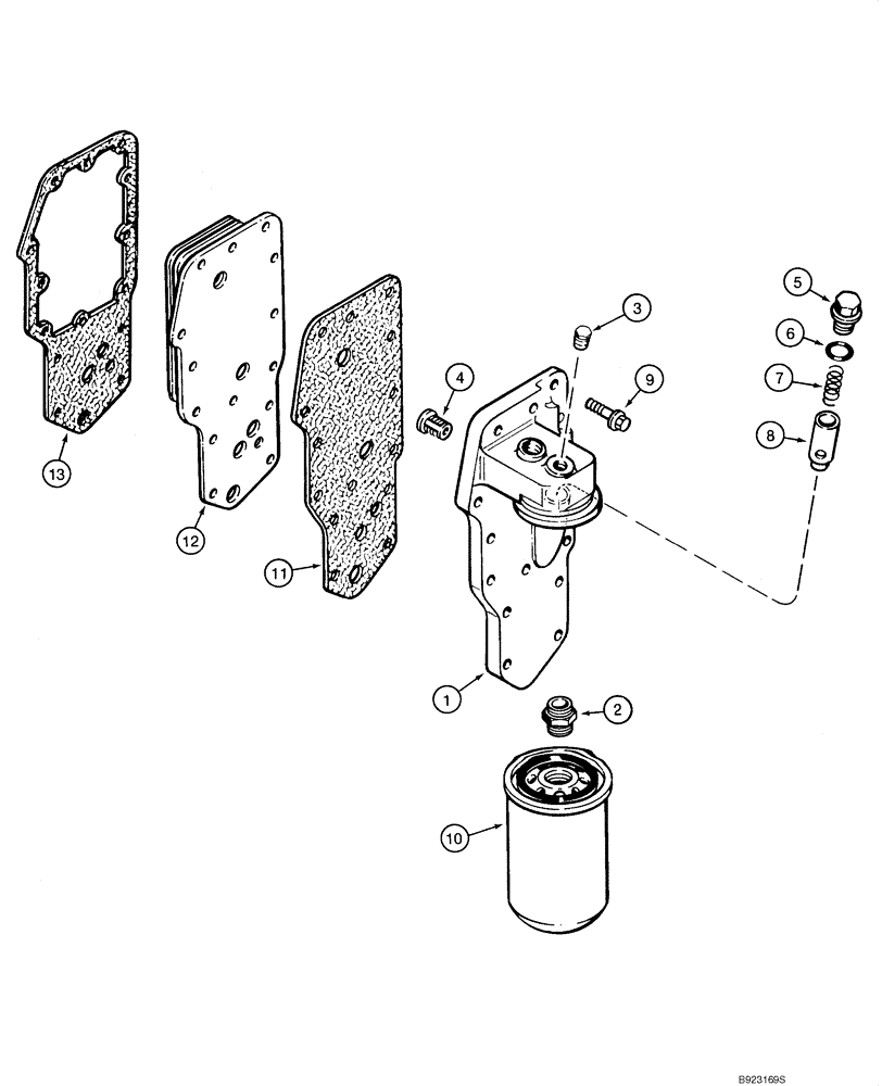 Схема запчастей Case CX130 - (02-12) - OIL FILTER - OIL COOLER (02) - ENGINE