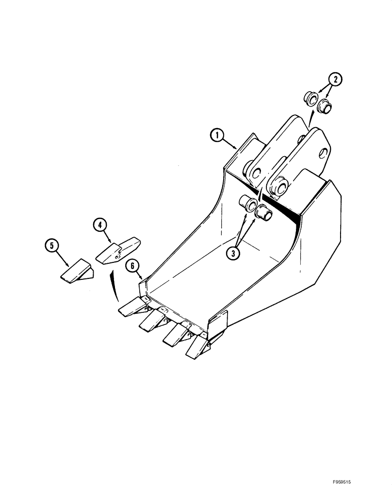 Схема запчастей Case 1840 - (09-61) - BACKHOE - BUCKETS (D100, D100XR) (09) - CHASSIS/ATTACHMENTS