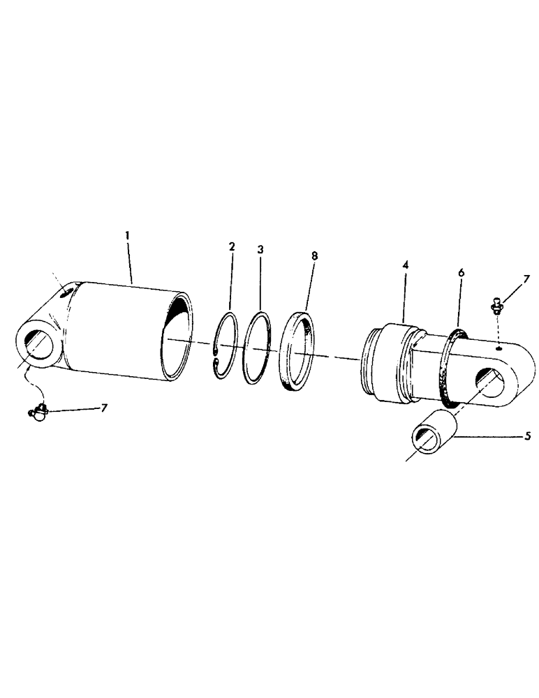 Схема запчастей Case 50 - (H02A) - LEVELER CYLINDER, (5.25" ID X 5.97" STROKE) (35) - HYDRAULIC SYSTEMS