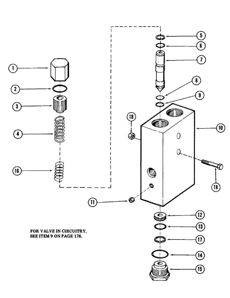 Схема запчастей Case 40 - (242) - POWER SENSING RELIEF VALVE (35) - HYDRAULIC SYSTEMS