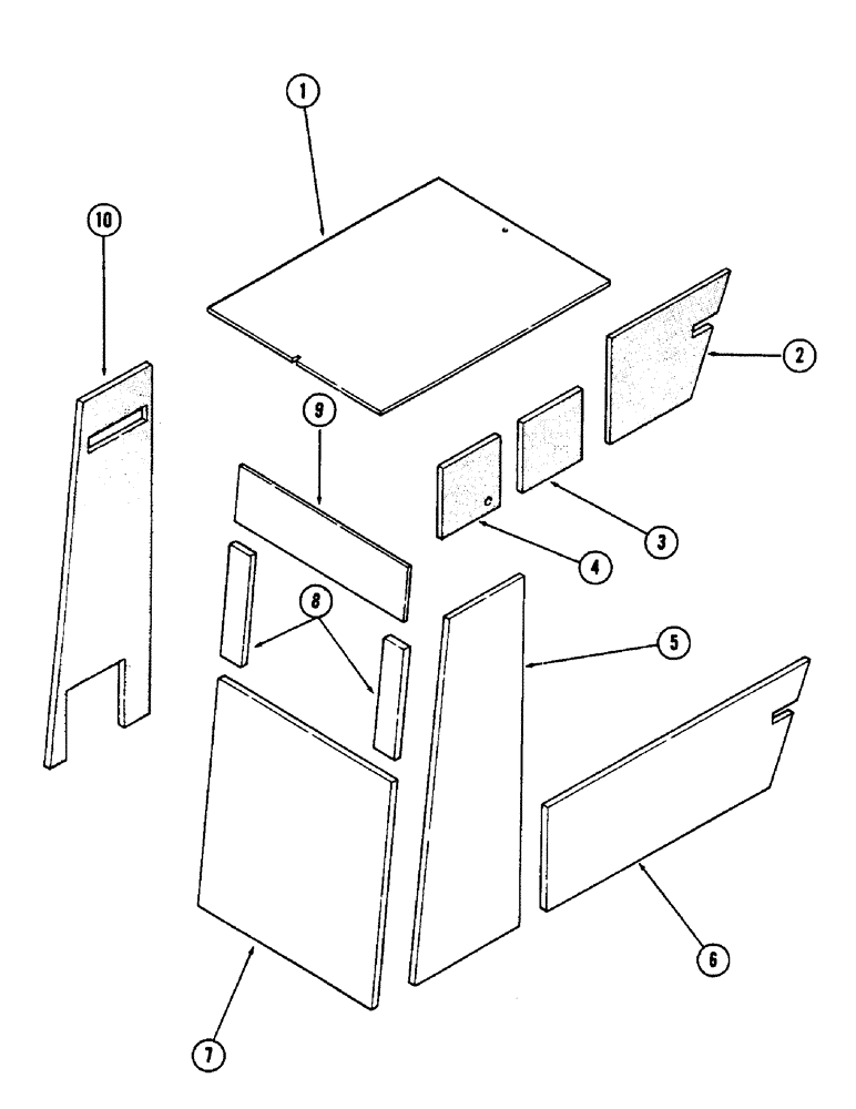 Схема запчастей Case 50 - (091J) - CAB AND ATTACHING PARTS, (INSULATION) (USED ON UNITS W/ CAB SN. A306826 & AFTER) (90) - PLATFORM, CAB, BODYWORK AND DECALS