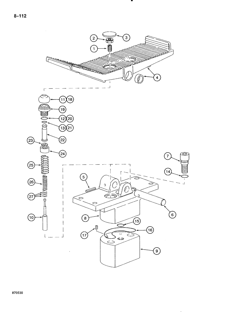 Схема запчастей Case 888 - (8-112) - FOOT CONTROL VALVE (08) - HYDRAULICS