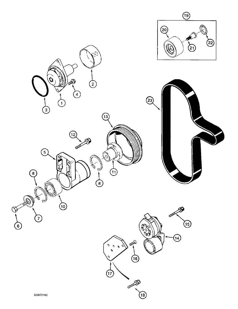 Схема запчастей Case 9020B - (2-026) - WATER PUMP SYSTEM, 4TA-390 EMISSIONS CERTIFIED ENGINE, PRIOR TO P.IN. DAC0202001 (02) - ENGINE