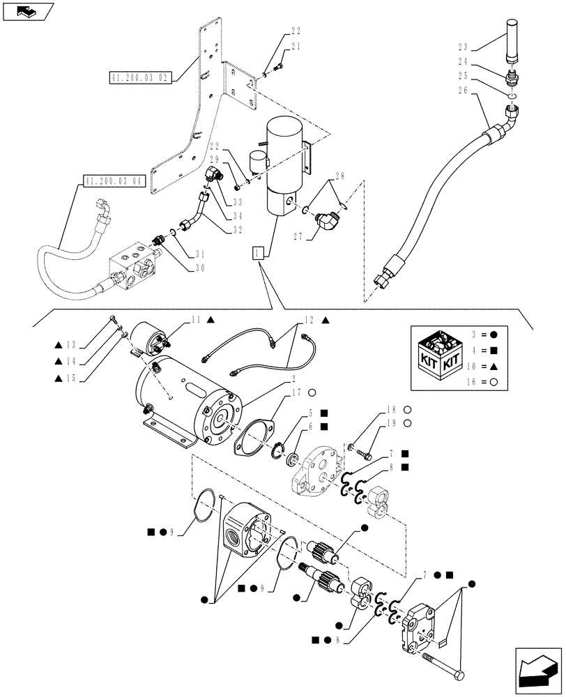 Схема запчастей Case 921F - (41.200.03[01]) - STEERING AUXILIARY, PUMP (41) - STEERING