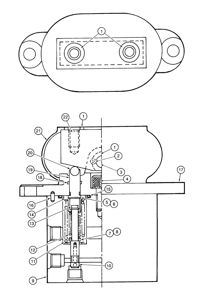 Схема запчастей Case 9040 - (8-60) - 153090A1 TRACK DRIVE REMOTE CONTROL VALVE, FOOT OPERATED TRACK DRIVE (08) - HYDRAULICS