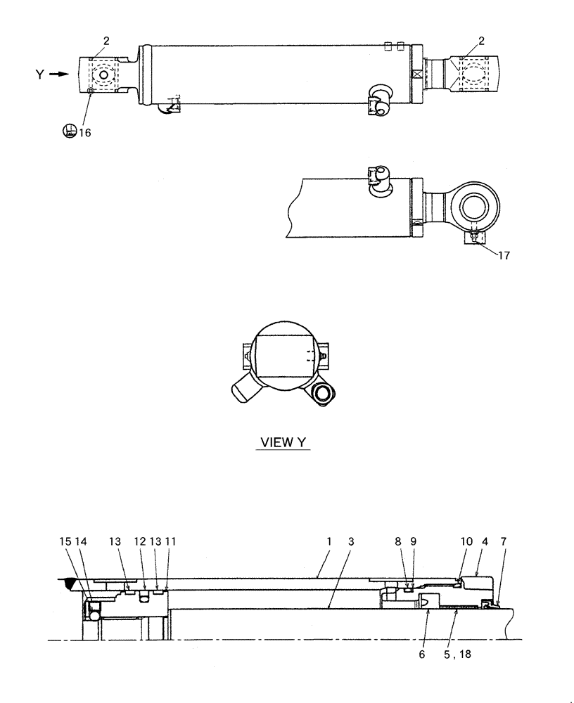 Схема запчастей Case CX27B - (HC770-01[1]) - CYLINDER ASSY, SWING (35) - HYDRAULIC SYSTEMS