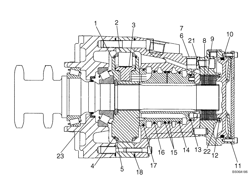 Схема запчастей Case 450 - (06-44) - MOTOR ASSY - TWO SPEED (450 WITH IN-LINE PUMP/PILOT CONTROL) (06) - POWER TRAIN