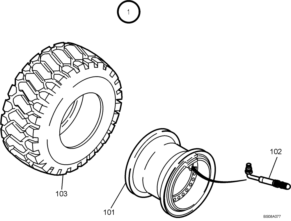 Схема запчастей Case 321D - (05.103[2813637000]) - WHEELS 405/70 R20EM VUT-ETO (44) - WHEELS