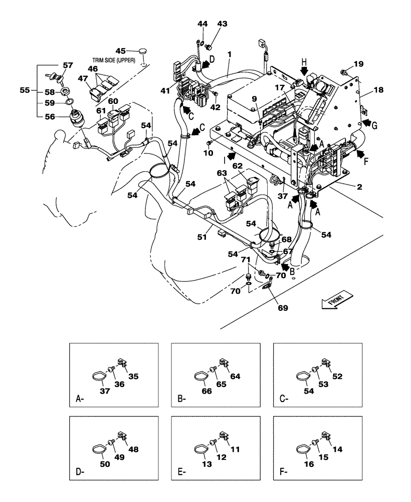 Схема запчастей Case CX250C - (04-003[01A]) - OPERATORS COMPARTMENT ELECTRIC CIRCUIT - FROM SN NCSAM1264 (04) - ELECTRICAL SYSTEMS