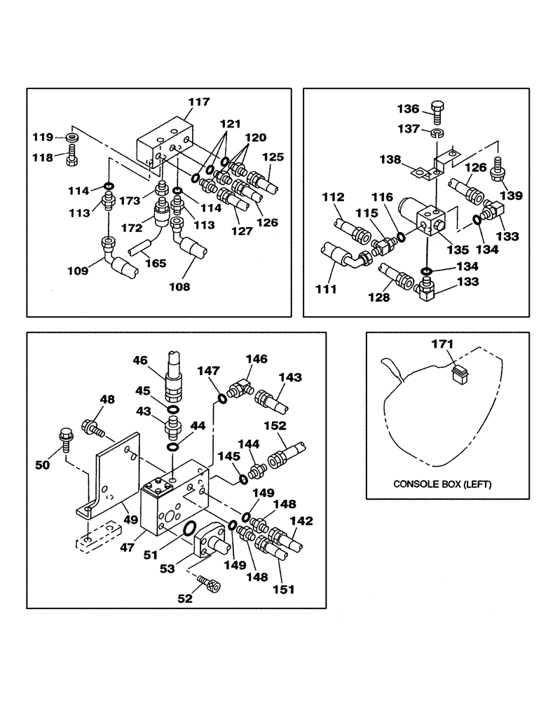 Схема запчастей Case CX350 - (08-143-00[01]) - HYDRAULIC CIRCUIT - OPTIONAL - 3-WAY (08) - HYDRAULICS