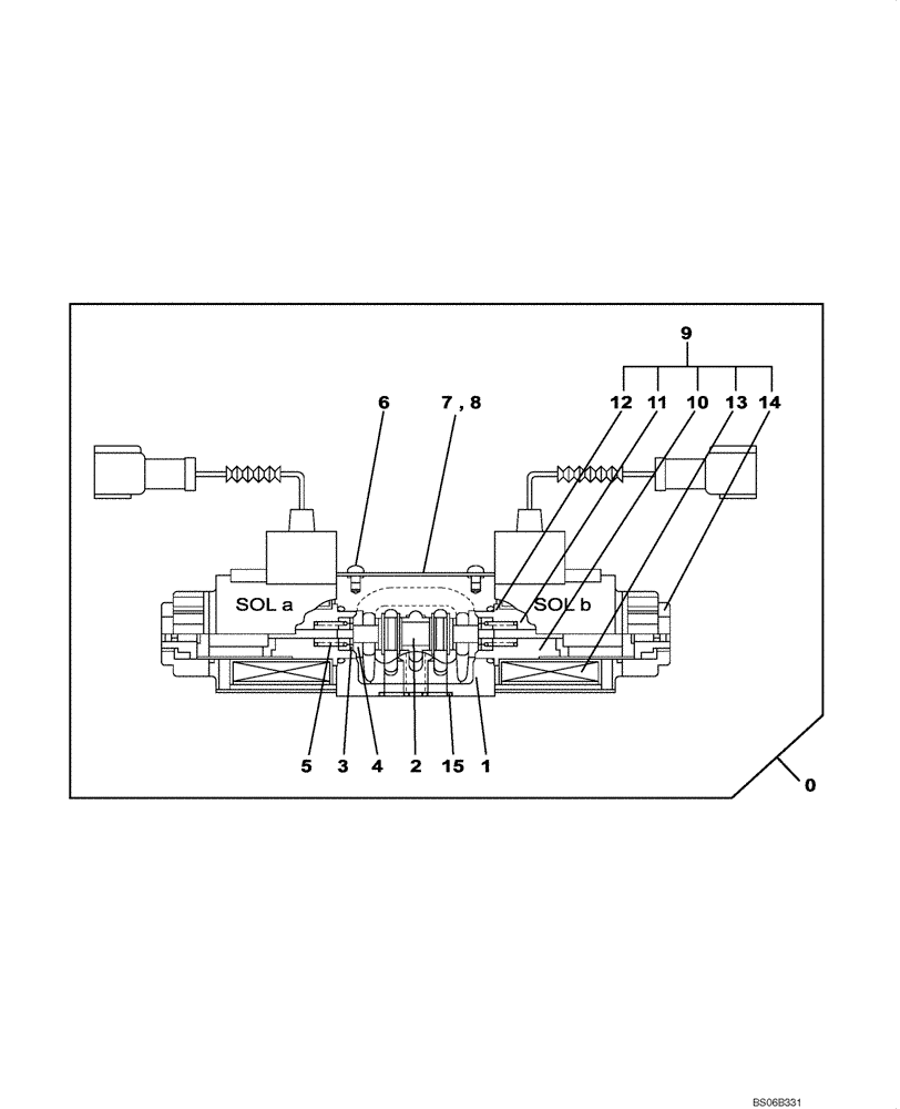 Схема запчастей Case CX700 - (08-259-00[01]) - VALVE SOLENOIDE - SELF-DETACHING COUNTERWEIGHT SYSTEM (08) - HYDRAULICS