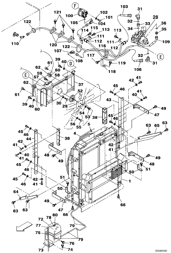 Схема запчастей Case CX460 - (02-05) - RADIATOR AND CONNECTIONS - COOLANT RECOVERY SYSTEM (02) - ENGINE