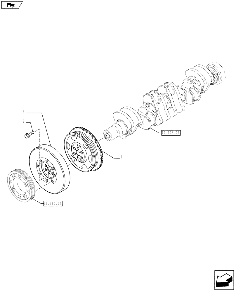 Схема запчастей Case F4DFE6132 A002 - (10.110.01) - PULLEY - CRANKSHAFT (2854398) (10) - ENGINE