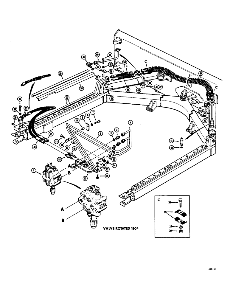 Схема запчастей Case 310G - (172) - POWER ANGLING DOZER HYDRAULICS (07) - HYDRAULIC SYSTEM