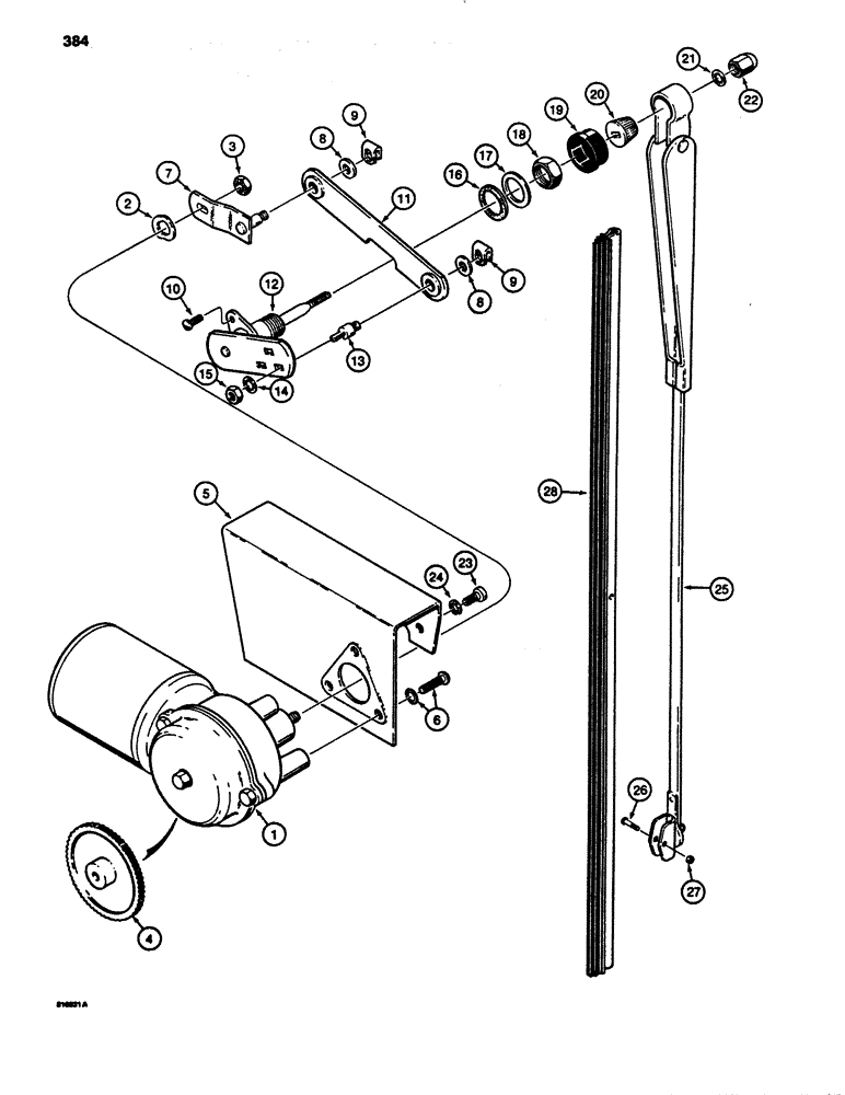 Схема запчастей Case 780B - (384) - CAB FRONT WINDSHIELD WIPER, AMERICAN BOSCH PARTS (09) - CHASSIS/ATTACHMENTS