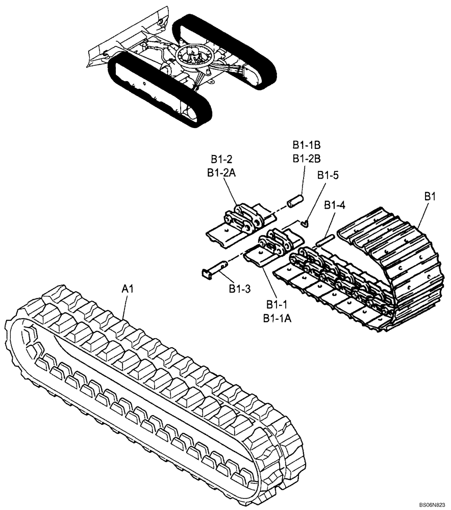 Схема запчастей Case CX17B - (02-008[00]) - SHOE ASSY, TRACK / BELT (PE61D00002F1, PE60D00003F1) (48) - TRACKS & TRACK SUSPENSION