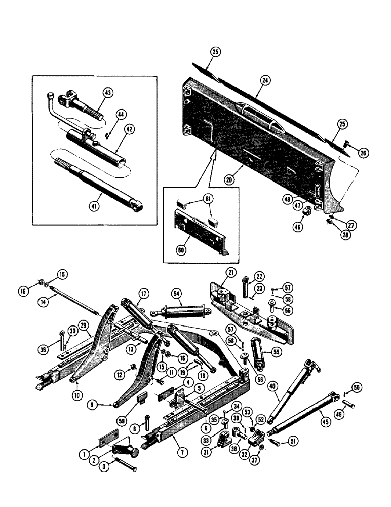 Схема запчастей Case 600 - (182) - HYDRAULIC ANGLE DOZER INSTALLATION, FRAME, MOLDBOARD, CYL., STRUTS, MTG. PARTS (FROM S/N 7060799) (07) - HYDRAULIC SYSTEM