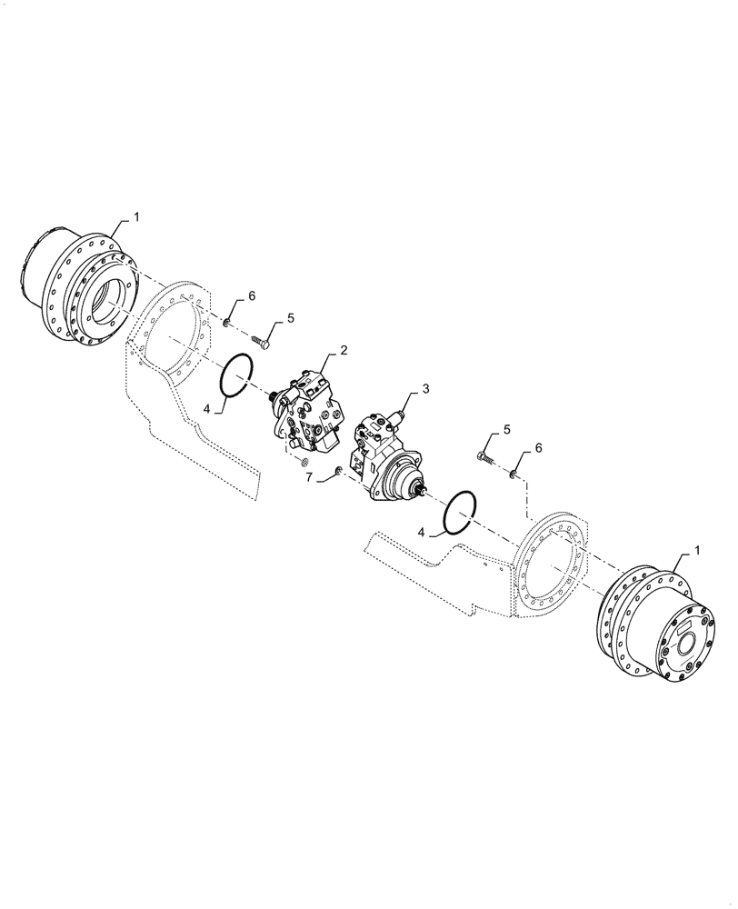 Схема запчастей Case SV212 - (35.353.31[03]) - DRIVE ASSY, REAR WHEELS - NARROW VERSION (SM HD ATC, PF HD ATC) - ASN NBNTC3080 (35) - HYDRAULIC SYSTEMS