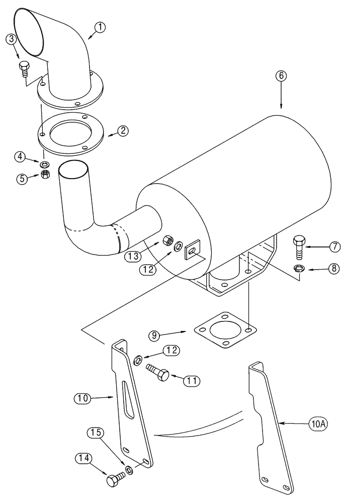 Схема запчастей Case 85XT - (02-03) - EXHAUST SYSTEM (02) - ENGINE