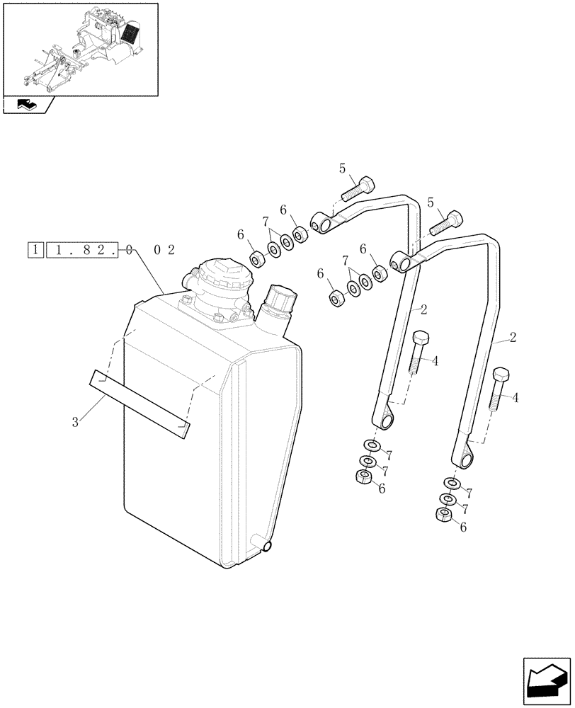 Схема запчастей Case 221E - (1.82.0[01]) - HYDRAULIC OIL TANK INSTALLATION (07) - HYDRAULIC SYSTEMS