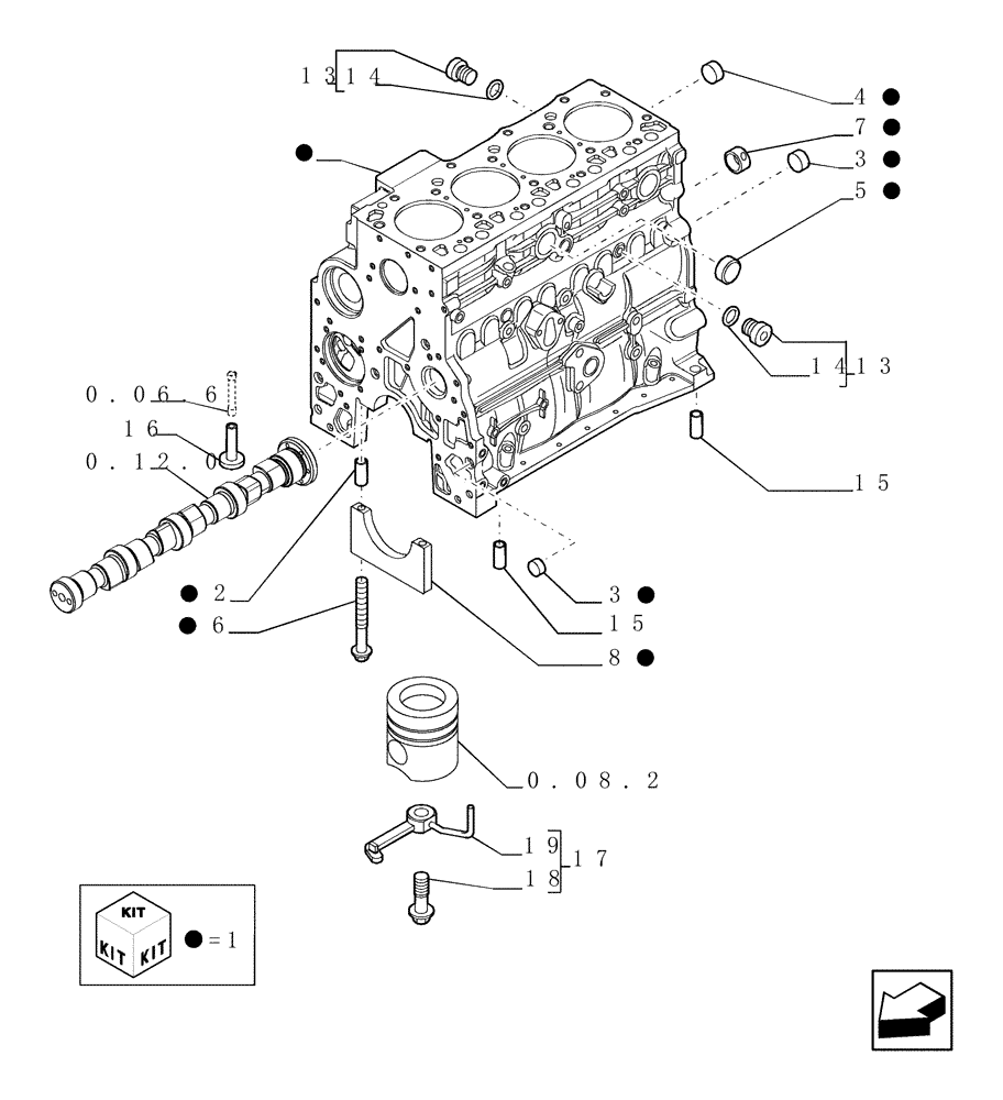 Схема запчастей Case TX945 - (0.04.0[01]) - CRANKCASE (10) - ENGINE