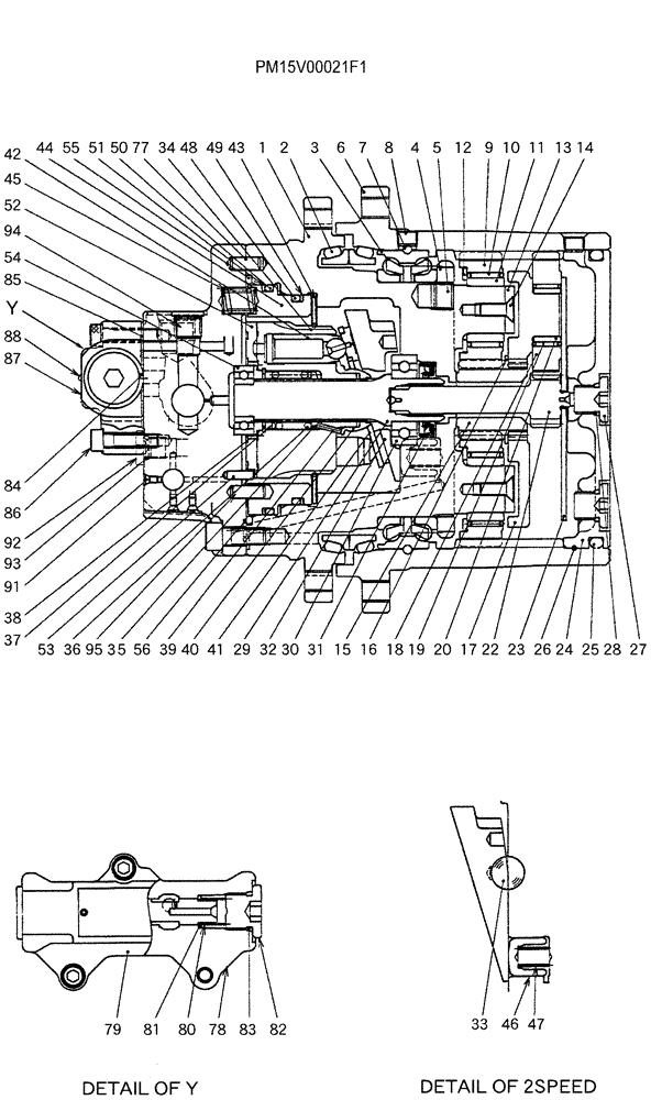 Схема запчастей Case CX27B - (07-022) - MOTOR ASSY (PROPELLING), (PM15V00021F1), PAGE 2 OF 2 (35) - HYDRAULIC SYSTEMS